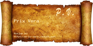 Prix Vera névjegykártya